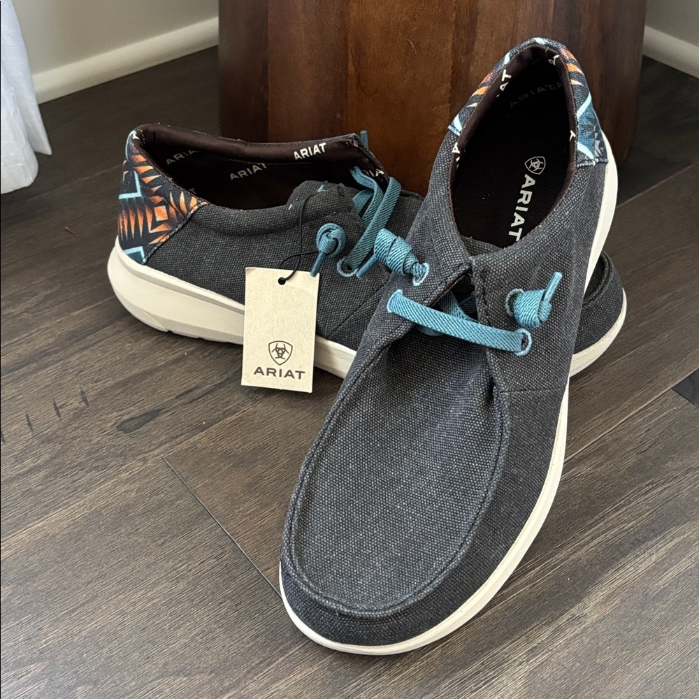 Ariat Hilo Stretch Lace Charcoal Blue/Blue Aztec,FLX Foam Sole,cushioned insole